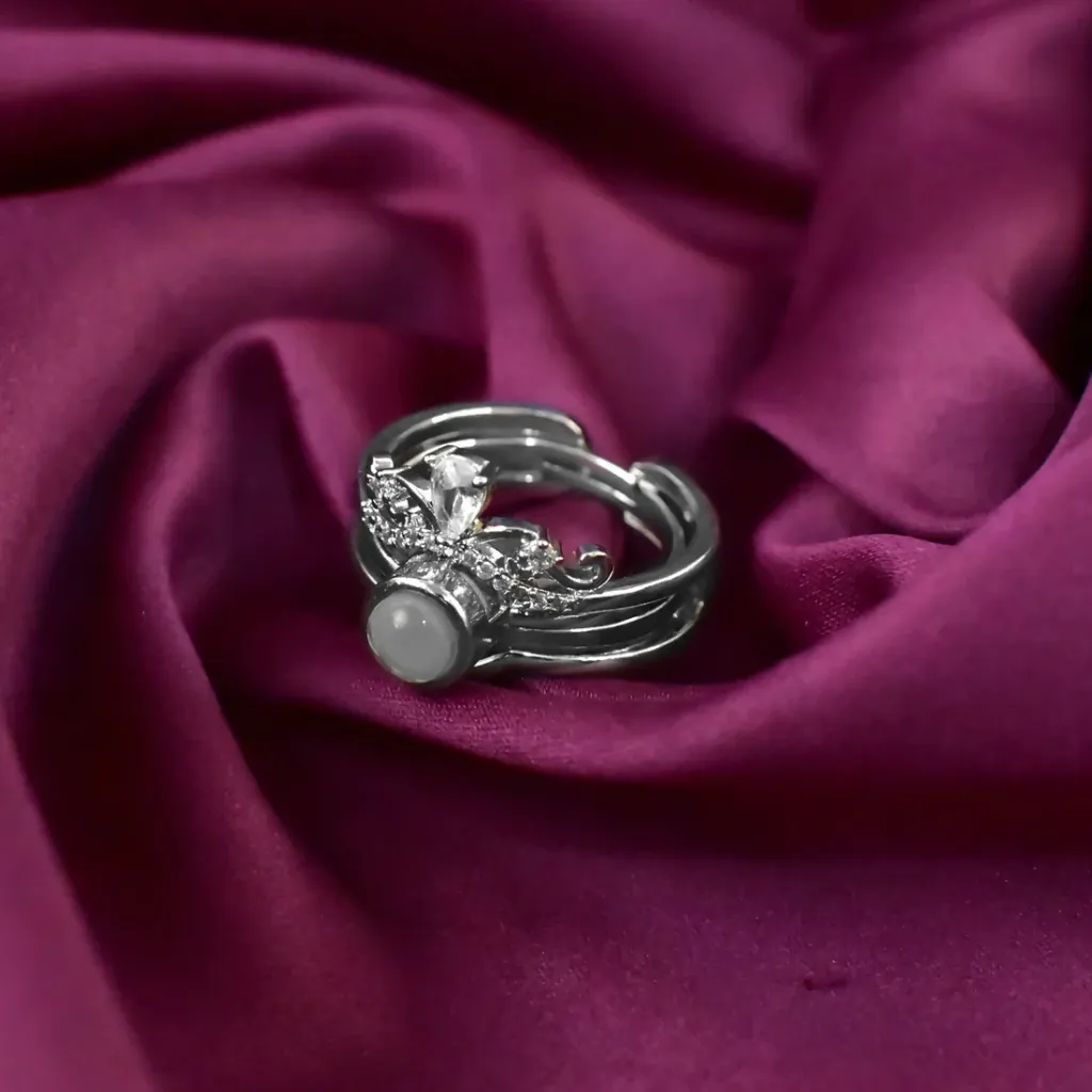 Silver-Tone Adjustable "I Love You" Projection Ring in Elegant Display Case